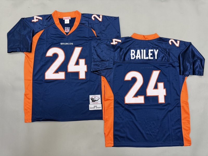 Men 2025 Denver Broncos #24 Bailey blue Throwback Limited NFL Jersey style 001